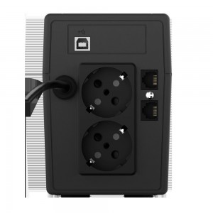 UPS NJOY Cadu 850, Line Int. cu management, mini tower, 800VA/480W, AVR, Schuko x 2, 1 x baterie GP09122F-, display LCD, back-up 1 – 10 min., „UPCMTLS685TCAAZ01B”